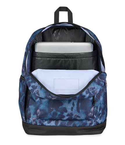 JanSport Cross Town Plus Backpack - Large Main Compartment, Side Water Bottle Pocket, 15-Inch Padded Laptop Sleeve - Ghostly Florals - color: Ghostly Florals Navy/Purple/Pink