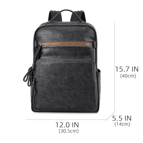 Men's new business leather minimalist computer bag waterproof travel bag men's commuting backpack
