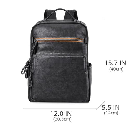 Men's new business leather minimalist computer bag waterproof travel bag men's commuting backpack