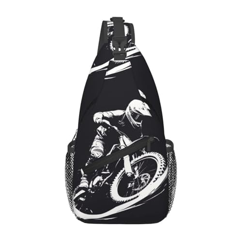 Enduro Motorcycle Racer Outdoor Crossbody Shoulder Bag For Unisex Young Adult Hiking Bicycling - color: 10