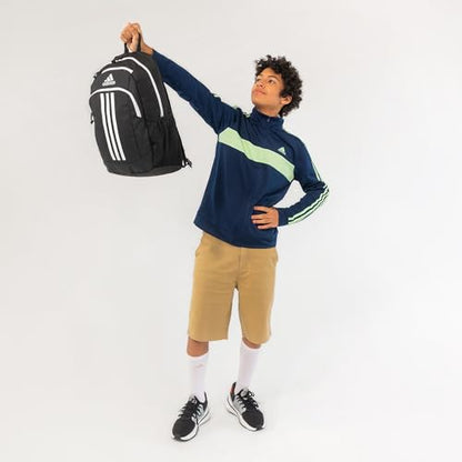 adidas Creator School Backpack for Girls & Boys — Durable Bookbag - color: Black/White