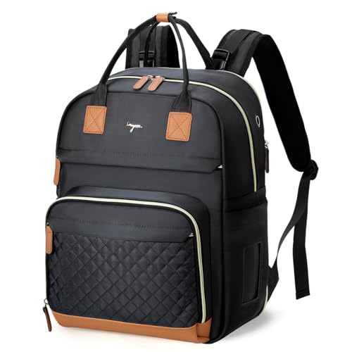 Diaper Bag Backpack - Extra Large Diaper Bag for 2 Kids Twin, Travel Baby Bags for Mom Dad 25-37L Expandable with Changing Pad Earphone Hole, Solid Black - color: Solid Black