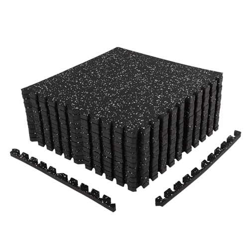 FAHKNS Gym Mat, 0.79'' Extra-Thick Exercise Equipment Mats, 12 Pcs 48 Sq Ft Rubber Top Floor Tiles, EVA Foam Exercise Mat Tiles - Durable, Non-Slip, Interlocking Mat, Gym Flooring for Home Gym - size: 0.79 Inches