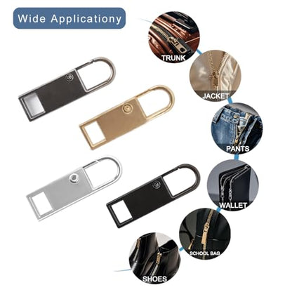 BagHeiyy 8 Pcs Zipper Pull Replacement – Easy to Install Spring-Loaded Metal Zipper Pulls, No Tools Required – Hook-Style for Jackets, Backpacks, Suitcases, and More - style: Large 1.4 inches*8 pcs.
