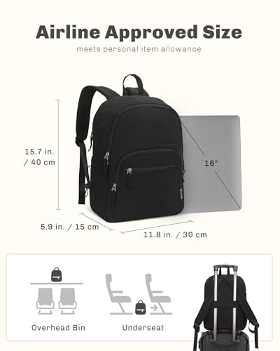 Hynes Eagle Travel Laptop Backpack Quilted College Backpack for Women Puffer Casual Daypack Personal Item Bag for 16 Inch Classic Black - color: Classic Black