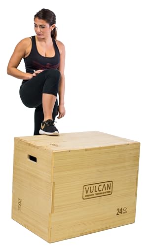 VULCAN 3-in-1 Wooden Plyo Box – Durable Ashwood Plyometric Jump Box for Home Gym and Commercial Training | Safe, Stable & Versatile for Box Jumps, Step-Ups, HIIT and Cross-Training Workouts - style: D) 3-in-1 Plyo Box - 20" x 24" x 30