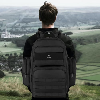 MATEIN Lunch Backpack for Men Work, 15.6 Inch Tactical Backpack with Lunch Compartment, Large Laptop Backpacks with Insulated Cooler Bag for Travel Beach Camping Picnic Hiking, Black - color: Black