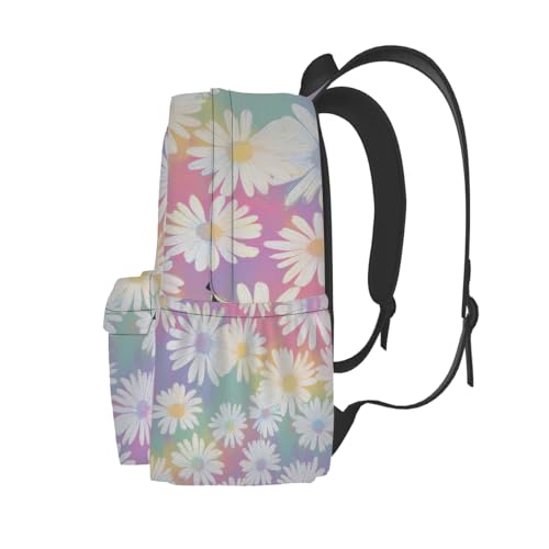 cfpolar 17 Inch Backpack Cute Daisy Flower Laptop Bag Shoulder Bag School Bookbag Casual Daypack For Boys Girls,A-10 - color: D-10