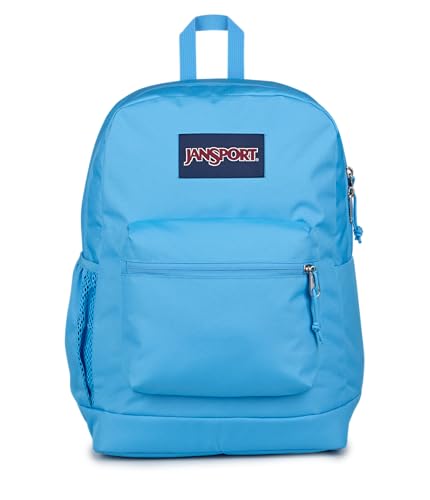 JanSport Cross Town Plus Backpack - Large Main Compartment, Side Water Bottle Pocket, 15-Inch Padded Laptop Sleeve - Electric Azul - color: Electric Azul