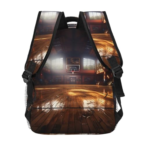 Basketball court Travel Backpack for Men & Women 15.6 inch Laptop Backpack Waterproof Work Back Pack - color: Basketball Court