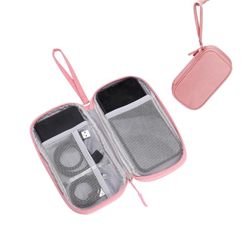 Electronic Organizer Double Layer, Water Resistant Cable Organizer Bag for Travel Essentials, Cord, Charger, Phone, Earphone, Large Size,Accessories Travel Essentials (Pink, Single-Layer) - color: Pink, size: Single-Layer