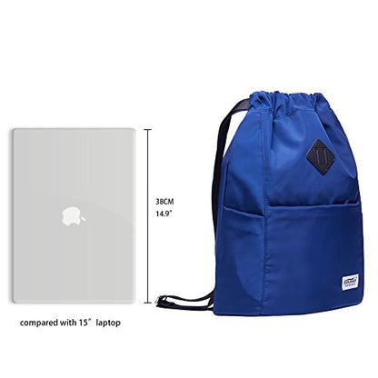 KAUKKO Drawstring Sports Backpack Gym Yoga Bag Shoulder Rucksack for Men and Women(3031-2-BLUE) - color: Blue3031-2