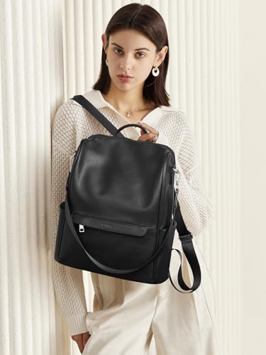 CLUCI Womens Backpack Purse PU Leather Anti-theft Fashion Designer Travel Bag Ladies Shoulder Bags | Purse - color: Top Zip-7 Black