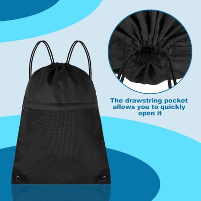 TILYMOL 2Pcs Drawstring Backpack Gym Bag - String Gym Bag for Women & Men, Lightweight Cinch Sports Sackpack for Beach, Travel, Yoga, Swimming - color: 2 Pack-black Gray