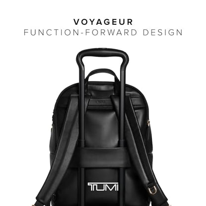 TUMI - Voyageur Holland Backpack - Women's Leather Everyday & Travel Bag - Fits up to a 14" Laptop - 14.8" X 11.3" X 5.6" - Black, Gold Hardware - color: Black With Light Gold Hardware