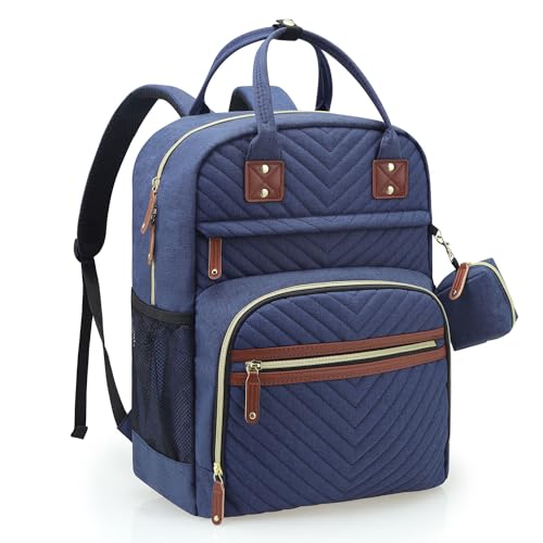 Tuwubi Diaper Bag Backpack, Baby Essentials Travel Tote Bag, Multi function Waterproof Backpacks, Travel Essentials with Stroller Straps & Pacifier Case - Blue - color: Blue, size: Medium