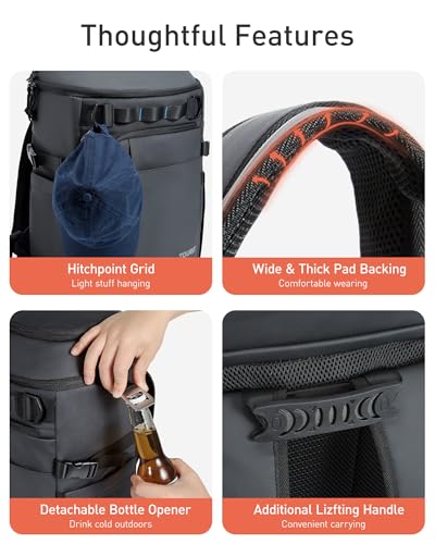 TOURIT Cooler Backpack 32 Cans Large Capacity Insulated Backpack Cooler Bag for Men Women to Picnic, Hiking - color: Navy Blue