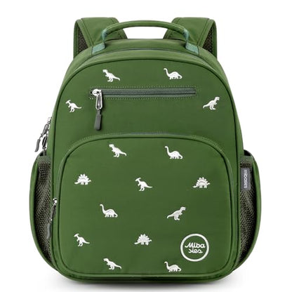 mibasies Boys Backpacks Ages 5-8: Quilted Backpack for Kids - Cute 15 Inches Bookbag for Kindergarten Elementary School Dinosaur Green - color: Dinosaur Green, style: Kids-15"h