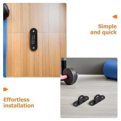 6pcs Stainless Steel Resistance Band Wall Anchors and Exercise Band Door Hooks, Large Open Eye Plate for Gym Workout, Yoga Strap Mounts for Home Fitness Training