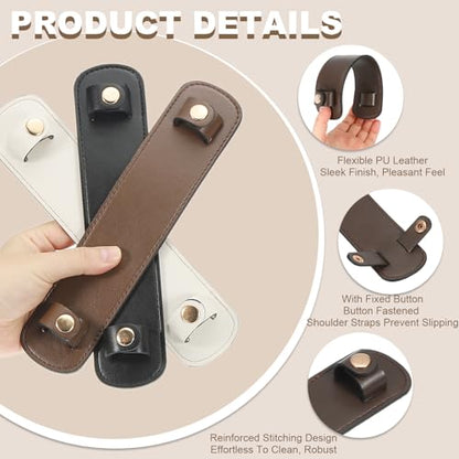 PATIKIL 9" x 2" Leather Shoulder Strap Pad, PU Leather Backpack Strap Pads Handbag Strap Protector Detachable Cushion Covers for Tote Bags Handbag Purse Crossbody, Dark Brown - color: Dark Brown