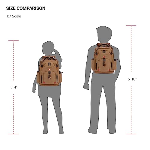 SwissGear Tool Bag Backpack, Fits Up to 17-Inch Laptop, Work Pack PRO, Brown Canvas - color: Brown Canvas, size: Large