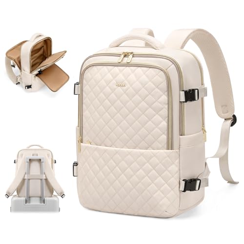 MDODO Travel Backpack for Women Men - Large Carry on Backpack fits 15.6" Laptop Lightweight Travel Bag Daypack Waterproof Causal Bookbag Backpack for College,Work,36L, Beige - color: Beige-36l, size: 15.6 Inch