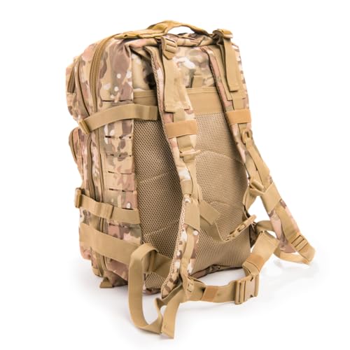 Large Laser-cut MOLLE Backpack with Pistol Retention System, CP Camo, Modular and Lightweight Design for EDC, Range, or Tactical Use - color: Cp Camo