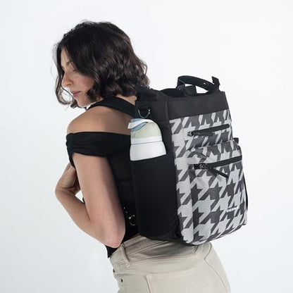 Sherpani Soleil, Anti Theft Convertible Backpack, 3 in 1 Tote, Crossbody Purse, 18L Travel Bag, Fits 13” Laptop (Houndstooth) - color: Houndstooth