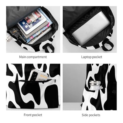 Cow spot Travel Backpack for Men Women 15.6 inch Laptop Backpack Casual Daypack for Weekender - color: Cow Spot