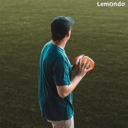 PassCatch Training Football, Enhance Passing Catching Skills, Official & Youth Size(with Pump) - style: Orange 9#(Ages 14+)