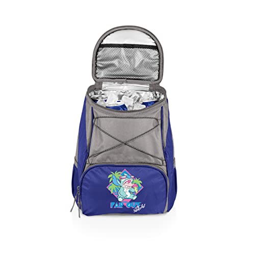 Picnic TIME Disney Backpack Cooler, Insulated Soft Cooler Backpack, Waterproof Lunch Bag, Portable Hiking Ice Chest for Beach, Picnic, Camping & Travel - color: Disney Lilo & Stitch - Navy Blue with Gray Accents