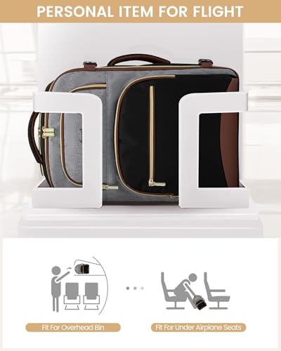 LOVEVOOK Travel Essentials Carry on Backpack 40L Travels Backpack for Women,Waterproof TSA Personal Item Travels Bag Airline Flight Approved,Large Carry on Luggage Laptop Backpack with Packing Cubes - color: Black - Gray - Chestnut Brown, size: Large-40L-