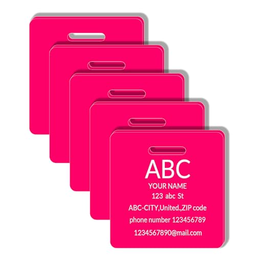 Custom Engraved Luggage Tags, Waterproof Personalized Luggage Tags, Aluminum Personalized Bag Tags for Suitcases/Backpack/Luggage Accessories (Square, Acrylic Blue, 2 x 2 inches, Herringbone) - color: Acrylic Blue, size: 2 x 2 inches, style: Square