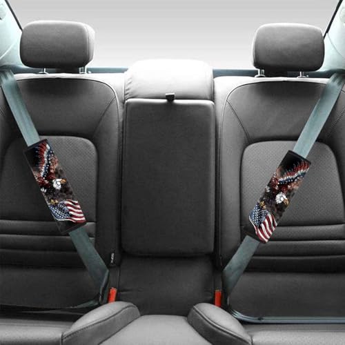 Forchrinse American Flag Eagle Car Seat Belt Cover Pad for Women Men 2 Pack Auto Seatbelt Shoulder Pads for Independence Day - color: American Flag Eagle