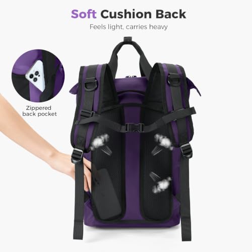 Lekesky Backpack Cooler, 30L Soft Lightweight Cooler Bag, Waterproof for Beach, Travel, Camping, Picnic, Hiking (20 CAN Grey) - color: Purple