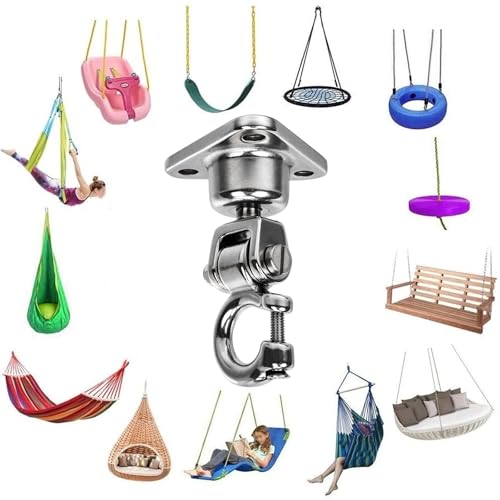 Swing Hanger Heavy Duty Hardware 360°+180°Rotation 1500LB Capacity Wood Playground Indoor Outdoor Hammock Chair Sandbag Porch Swing - size: style 2