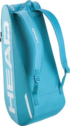 HEAD Tour Racquet Bag M (6R) Tennis Bag - Holds Up to 6 Racquets, CCT+ Climate Control Technology, 2 Main Compartments, Shoe Pocket & Backpack Carry System | 6 Racquet Capacity - color: Blue