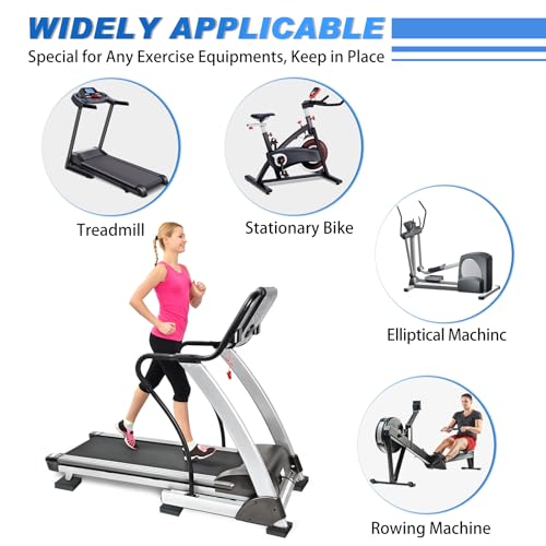 BXI Heavy Duty Exercise Equipment Mat Pads Natural Rubber, 0.8 Thick 4 x 4 Inches 4 Pcs Non Slip Noise Reduction Anti Vibration Treadmill Stationary Bike Mats, Steel Embedded Pads for Hardwood Floors - size: 6''x 6'', 6pcs
