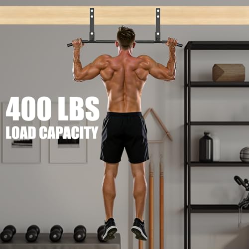 Pull Up Bar, 42"Wide-Grip PullUp Bar Upgrade，Pull Up Bar Suitable for Wooden Beams and Concrete Beams Efficiently Targets More Muscle Groups，Pullup Bar Anti-Slip Grip Treatment，Easy Installation