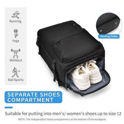 GAEKEAO Travel Backpack for Women Men, Airline Approved 15.6 Inch Laptop Carry On Backpack with Shoe Pouch Luggage Weekender Bag for Travel Business Work Hiking Black - color: B01 Black