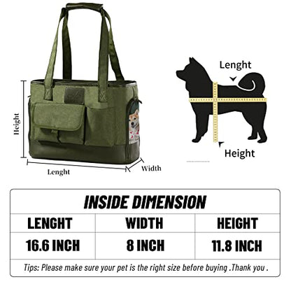 Dog Carrier, Cat Carrier, Pet Carrier, Foldable Waterproof Premium Oxford Cloth Dog Purse, Portable Bag Carrier for Small to Medium Cat and Small Dog - color: Green