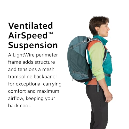 Osprey Hikelite 26L Durable Hiking Backpack - Travel Daypack with Rain Cover for Men and Women, Raven Black - color: Raven Black, style: 26l