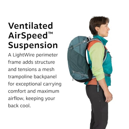 Osprey Hikelite 26L Durable Hiking Backpack - Travel Daypack with Rain Cover for Men and Women, Raven Black - color: Raven Black, style: 26l