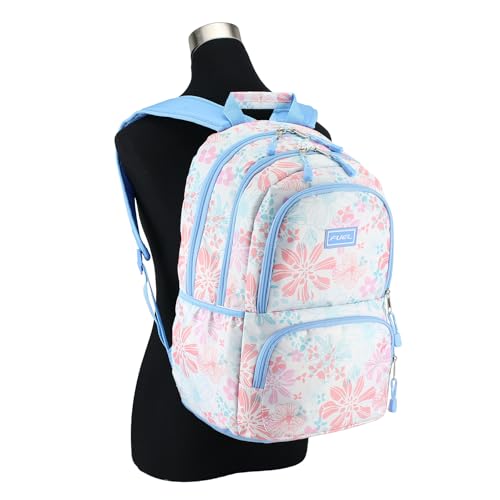 FUEL Hiking Laptop Backpack, College Bookbag, Travel Daypack with 5 Compartments, Dynamo Tech Pocket, 18.5 Inches - color: Spring Floral