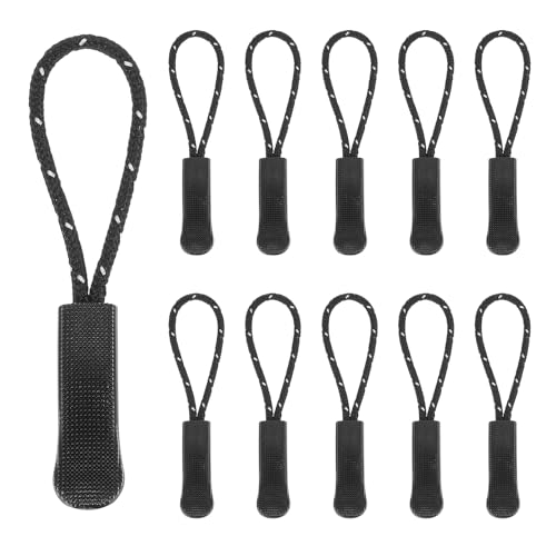 PATIKIL 2.6 Inch Zipper Pulls Replacement, 50 Pcs Nylon Cord Extension Zipper Pull Tab Tags for Handbag Backpacks Jackets Luggage Purses, White Dots - color: White Dots