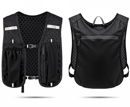 Tomum Running Vest for Women Men - Hydration Backpack Water Bottle Runner Vest for Hiking Trail Run Marathon Jogging - Lightweight Reflective Runners Vests Water Bag Back Pack with Phone Pocket