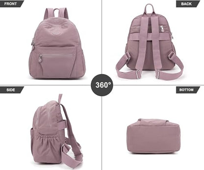 Pealwel Mini Backpack Purse for Women,Small Nylon backpacks for Ladies Backpacks Women Anti Theft Travel Bag (Light Pink) - color: Light Pink