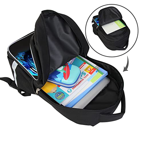 ZRENTAO Kids Backpack, 3D Reflective Cartoon, 600D Polyester & Dual Zippers, 17" Bookbag with Ergonomic Design for boys & girls age 6-18, Headphones Space Style for school Children Kids - color: 07##headphones