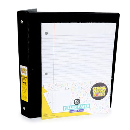 School Supply Boxes | 17" (Black or Clear) Backpack Bundle for (Elementary, Intermediate, or High School) (High School, Clear) - color: Clear, style: High School