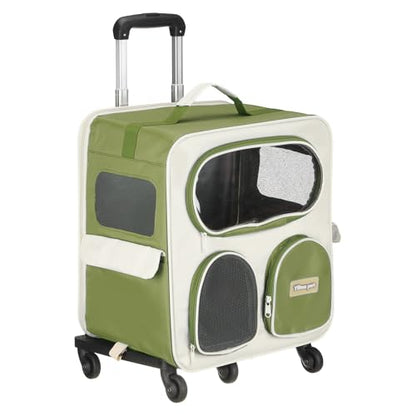 Pet Backpack Carrier, Portable and Ventilated, Nylon Dogs Cats and Small Animal Travel Bag 14.17", (Green, 1 Pcs), Intended for Hiking/Camping/Traveling - color: Green